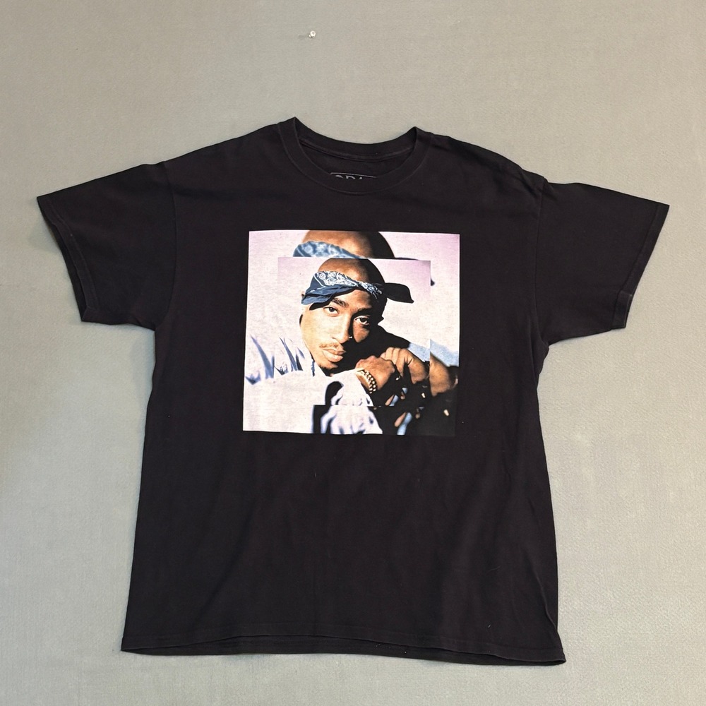 2Pac Tupac Shakur Graphic T-Shirt Mens Large Black Bravado Hip Hop Rap 2018